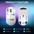 thumbnail image 3 of ATTACK SHARK X6 49g SUPERLIGHT Mouse, PixArt PAW3395 Gaming Sensor, BT/2.4G Wireless/Wired Gaming Mouse, 6 Adjustable DPI up to 26000, 200 Hrs Battery, G502, Office Mice for Win11/Xbox/PS/Mac (White), 3 of 9