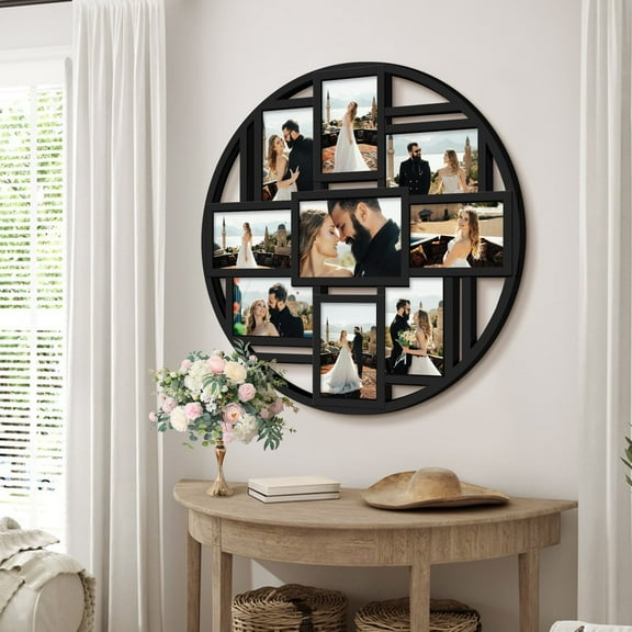 8-Opening Black Collage Photo Frame - Versatile Wall Display for Home ...
