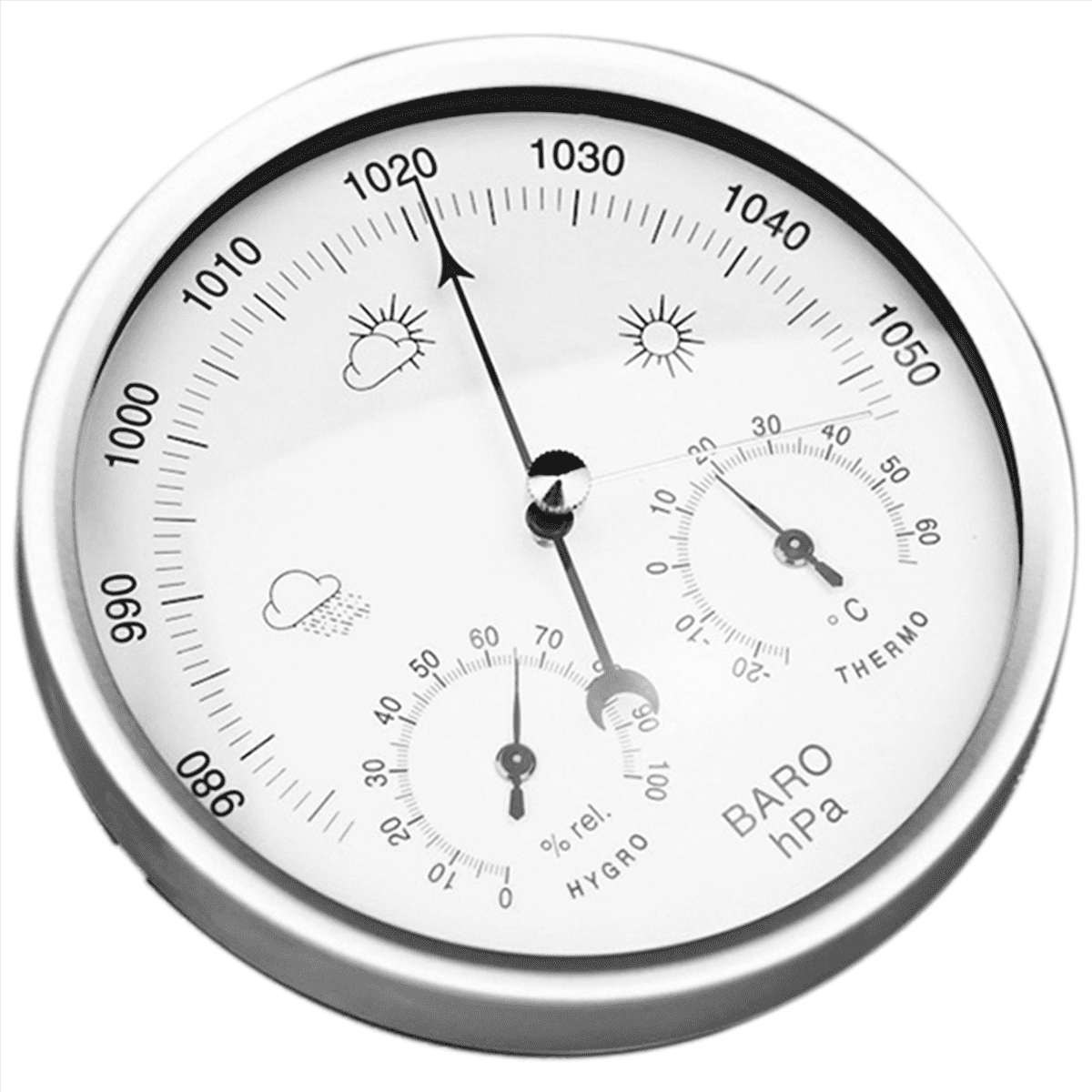 2X Digital Indoor Hygrometer Portable Wall Hanging Weather Thermometer Barometer Hygrometer 132MM(White,One Size)