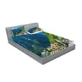 thumbnail image 2 of Ambesonne Landscape Fitted Sheet & Pillow Sham Set, Natural View Austria, Full, Green Blue White, 2 of 2