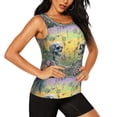 thumbnail image 2 of Fuzoiu Flower Butterfly Skull Couple Print Women's Workout Tank Top,Athletic Racerback Sports Tank,Tops Sleeveless Running Loose Fit Yoga Tops,Active Shirts for Yoga, Running, and Gym-Medium, 2 of 7