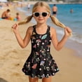 thumbnail image 3 of DISNIMO Mushroom Flower Print Girls Swimsuits One-Piece Bathing Suit with Skirt Sleeveless Swim Dress Soft U Neck Swimwear Hawaiian Summer Swimsuit for Kids 3-4Y, 3 of 8