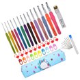 thumbnail image 3 of Juego de ganchos de ganchillo de metal con mango de agarre, accesorios para herramientas de tejer con estuche de almacenamiento, azul Advancent HA8451-02B, 3 of 6