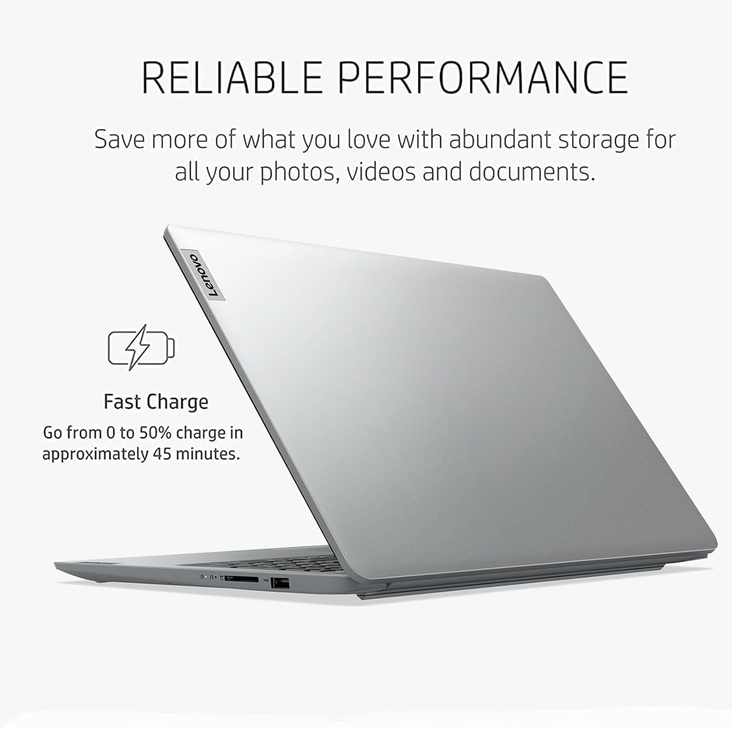 Lenovo IdeaPad 1i Laptop, 15.6" FHD Anti-Glare, Intel Core i5-1235U, 16GB RAM, 1TB SSD, Wi-Fi 6, SD Card Reader, Numeric keypad, Webcam, Bluetooth, Windows 11 Pro, Intel Iris Xe Graphics