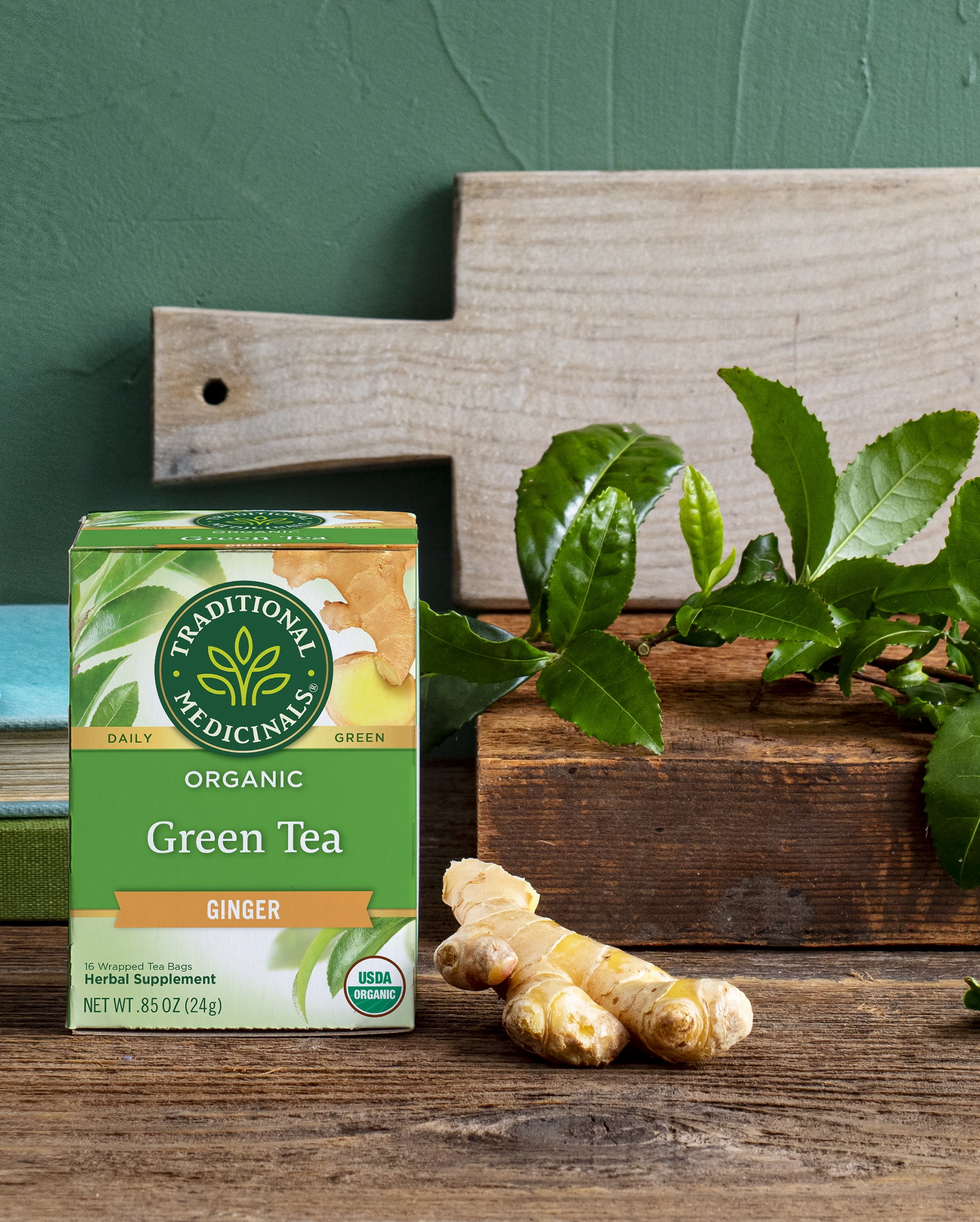 (6 Pack)Traditional Medicinals Organic Green Tea Ginger Tea Bags, 16 ct.