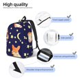 thumbnail image 5 of Daiia Corgi Lying With Moons And Stars Vintage Canvas Backpack for Men and Women ,Hiking Backpack,Travel Laptop Bag for School,Large Capacity Backpack, 5 of 8
