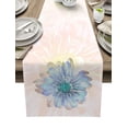 thumbnail image 2 of Spring Blue-pink Flower Linen Table Runner Wedding Decoration Hotel Holiday Party Antifouling Dining Table Tablecloth Home Decor, 2 of 5