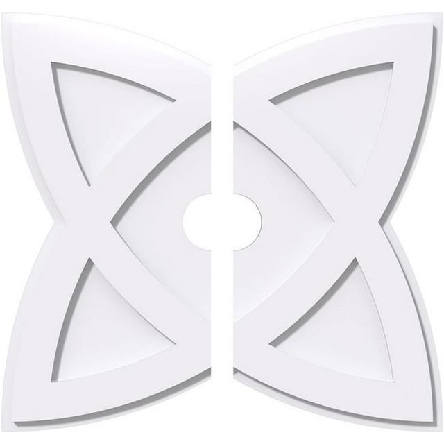 Ekena Millwork CMP22CM2-03000 22 in. OD x 3 in. ID Square Cosmo Architectural Grade PVC Contemporary Ceiling Medallion - 2 Piece
