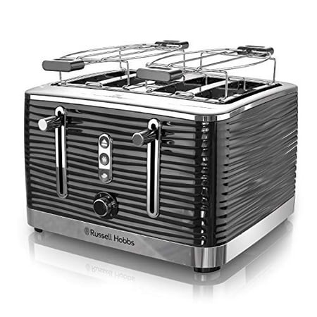 Russell Hobbs TR9450BR Grille-pain Coventry 4 tranches, noir, grille  chauffante incluse