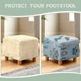 thumbnail image 6 of SCRAWLGOD Sea Turtle Coral Print Blue Ottoman Slipcover, Foldable Foot Stool Sofa Slipcovers Anti Scratch Covers for Square Footrest Stool with Elastic Bottom, 6 of 7