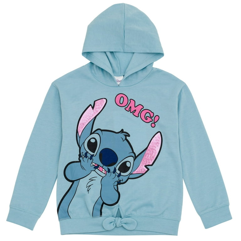 Disney Lilo & Stitch Little Girls Pullover FleeceHoodie and Leggings Outfit  Set Blue 5