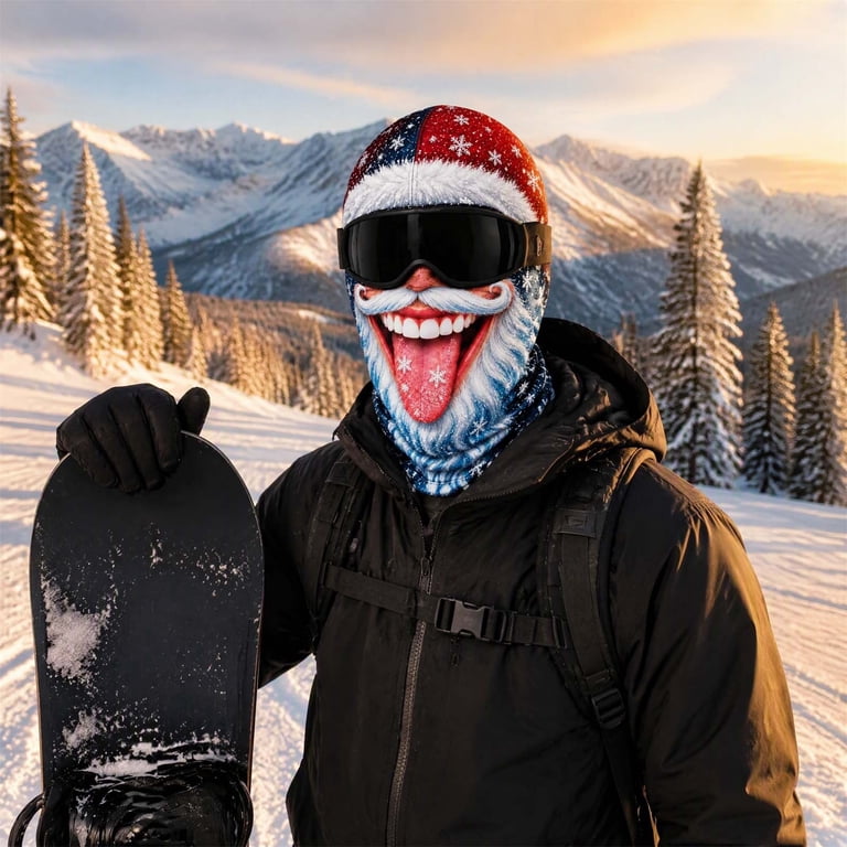 Old Man Ski Mask Winter Funny 3D Printed Full Face Realistic Face ...