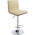 thumbnail image 4 of HOMEKOKO Bar Stools Set of 2, Modern Adjustable Bar Stool with Back, Straight Line Swivel Barstool (Beige), 4 of 8