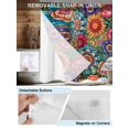 thumbnail image 5 of No Hook Shower Curtain with Snap-in Liner, Boho Teal Flower Waterproof Fabric Bathroom Curtains, Spring Bohemia Chic Red Yellow Floral Bath Curtains & Mesh Top Window 72"x78" Long, 5 of 9