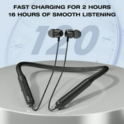 Cshidworld Neckband Bluetooth Headphones,120 Hours Long Playtime , Around The Neck Wireless Earbuds,Waterproof Sweatproof for Sport Over Neck Magnetic Ear Buds Headset,Black