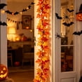 thumbnail image 5 of Cififendec Halloween Pumpkin Leaf Garland, 66.93", Mixed Foliage Vine for Thanksgiving Doorframe Wrapping, Porch Column Draping, Sideboard Edge Accent, 5 of 5