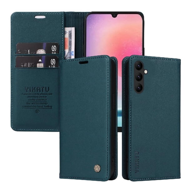 Funda para Samsung Galaxy A24 4G Estuche de Cuero PU Tipo Cartera con Ranuras para Tarjetas y Cierre Magnético