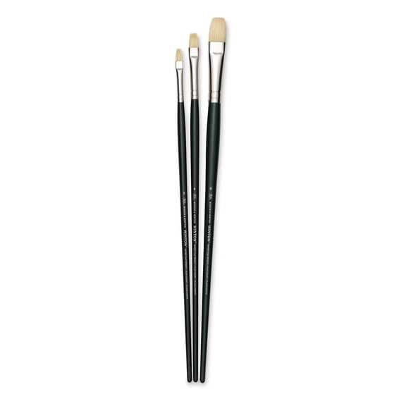Winsor & Newton Winton Hog Bristle Brushes - Assorted, Pkg of 3