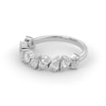 thumbnail image 3 of AFFY Half Eternity 10-Stone Wedding Band Ring, 1.80 Cttw Pear Cut Lab Grown Diamond Rings for Women In 10K Solid White Gold F-G, VS-SI Quality Ring Size-6.5, 3 of 6