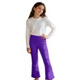 thumbnail image 4 of Kiijoy Girls Flared Leggings Pants Casual Solid Stretch Ruffle Pants, Sizes 4-16, 4 of 4