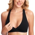 thumbnail image 1 of Sostén MOMANDA sin varillas para lactancia y dormir, estilo racerback, negro, talla XL, 1 of 5