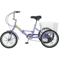thumbnail image 3 of ABORON 20/24/26 inch 7 Speed Adult Folding Tricycles with Basket, 3-Wheels Cruiser Bike, Camping Folding Trikes for Women, Men, Seniors, 3 of 10