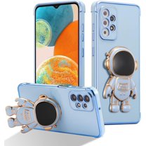 for Samsung Galaxy A23 4G/5G Case Cute 6D Astronaut Case with Stand Function Luxury Plating Case Cover Slim Fit Soft TPU Shockproof Bumper Protective Electroplated Case for Girls Boys,Blue