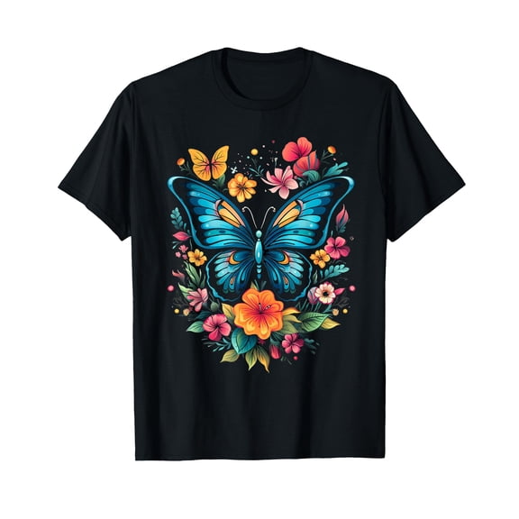 Butterfly with Flowers I Aesthetic Butterfly T-Shirt