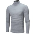 thumbnail image 3 of Gvmfive Men's Long Sleeve High Neck Solid Tops Shirts Undershirts, 3 of 5
