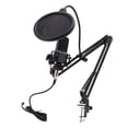 thumbnail image 1 of Podcast Sound Equipment Set, 2 Condenser Microphones Live Sound Card Microphone Set Double Noise Reduction Chips  for Computer, 1 of 7
