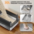 thumbnail image 5 of Enclosed Stainless Steel Cat Litter Box with Lid, XL Extra Large Litter Box for Big Cats, Metal Litter Pan High Sided, Never Absorbs Odors, Anti-Urine Leakage, Easy Cleaning, Include Scoop, 5 of 7