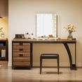 thumbnail image 4 of Tribesigns 59-Inch Walnut Vanity Desk with 3 Drawers, Reversible Storage Makeup Table for Women and Girls, Only Desk, 4 of 5