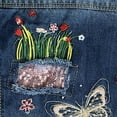 thumbnail image 4 of Peacolate 2-11Y Little&Big Girls Sequin Denim Jacket Children Embroidery Jean Outerwear,Butterfly,6-12Months, 4 of 7