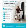 thumbnail image 3 of Stander Single Handle Floor to Ceiling Grab Bar, Adjustable Floor to Ceiling Transfer Pole for Bathroom, Tension Mounted Steel Shower Bar and Toilet Safety Rail for Seniors and Elderly Adults, White, 3 of 10