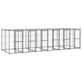 thumbnail image 1 of vidaXL Chenil Extérieur pour Chien en Acier avec Toit 14,52 M2, 1 of 4