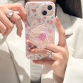 thumbnail image 1 of Cartoon Bow Little Rabbit Phone Holder Grip Tok Bracket Cellphone Support Griptok Desktop Phone Finger Stand Foldable Mobile Holder, 1 of 5