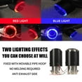 thumbnail image 5 of Hxlamzoo 2.5 inch Inlet Exhaust Tip with Red & Blue LED Light Stainless Steel Muffler Tip Modification Luminous Tube, 5 of 9