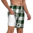 thumbnail image 2 of Kdxio Green Tree Lumberjack Plaid Print Men'S Swim Trunks With Compression Liner 7 Inch Inseam Quick Dry Swim Shorts, 2 of 7