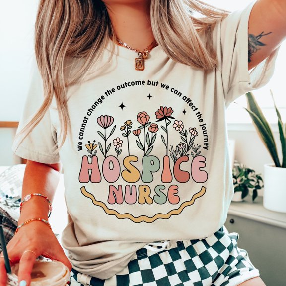 Hospice Nurse T-Shirt, Hospice Care Nurse T-Shirts, New Nurse Tee, Hospice Nurse Gift, Wildflower Nurse Shirt, Registered Nurse Shirt