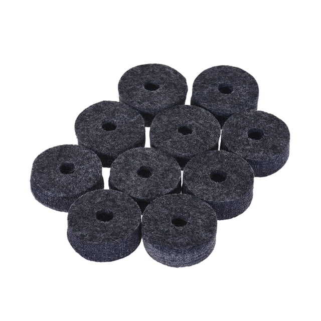 10 Pcs Feutres Cymbale Crash Ensemble de Tambours en Feutre Support Cymbale Rondelle en Feutre Forme Moyenne Gris