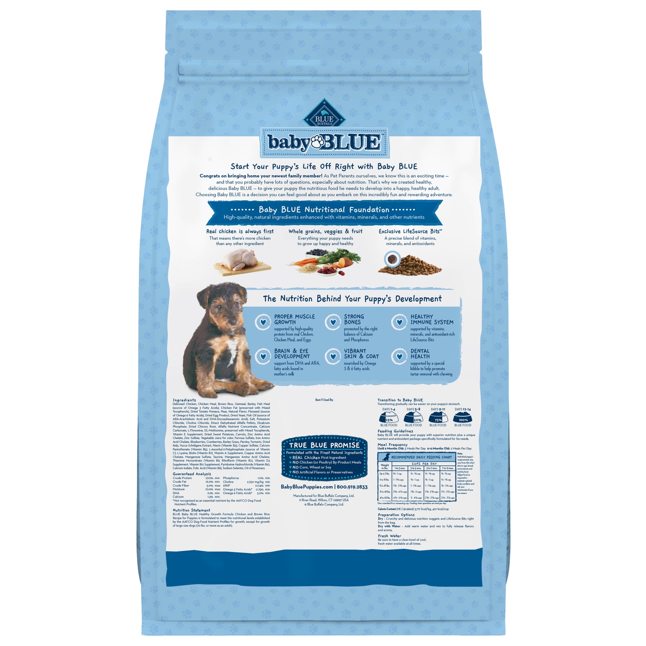 Blue Buffalo Baby BLUE Healthy Growth Puppy Dry Food, Chicken, 24-lb Bag