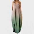 thumbnail image 1 of SMihono Robe Maxi Bohème d'Été pour Femmes Grande Taille Mode pour Femmes à Bretelles Taille Mi-Haute Col en V Sans Manches à Rayures Imprimées Ajustée Robe Longue de Plage Robe Évasée de Plage, 1 of 5