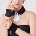 thumbnail image 6 of Hsqqdc Detachable Fake Collar Set, with Wrist Cuffs Classic Uniform Style Neck Tie Accessory Kit, 6 of 7