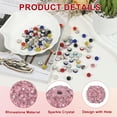 thumbnail image 3 of Uxcell Rhinestone Beads for Jewelry Making, Sparkle Crystal Clay Beads Pink, 3 of 7