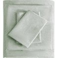 thumbnail image 1 of Linen Look Twin Sheets, Cotton Like Soft Cationic Sheets, Luxury Deep Pockets Bed Sheet Set with Corner Straps, Sage Green, 1 of 1