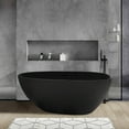 thumbnail image 2 of Rainlex 59" Freestanding Soaking Solid Surface Bathtub in Black, 2 of 12