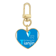 thumbnail image 1 of Tianjing Geography Coordinates Trave Gold Heart Keychain Metal Keyring Holder, 1 of 3