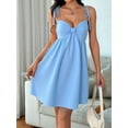 thumbnail image 4 of Casual Summer Dresses for Women Flowy Sun Dress Mini Slip Dress Cute Spaghetti Strap Dress Blue M, 4 of 7