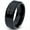 Black Bevel Polish Tungsten, variant on Tungsten Hugs Kisses XOXO Hearts Love Band Ring 8mm Men Women Comfort Fit Black Dome Polished