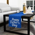 thumbnail image 5 of Happy Father's Day Cotton Linen Table Runner 14 x 72 inch Blue Checkered Plaid Non-slip Rectangular Dining Table Decor for Wedding Party Holiday Dinner, 5 of 8